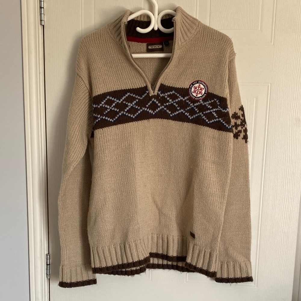 Vintage Grandpacore Sweater Y2K Half-Zip Geometric Knit Small - Picture 2 of 13